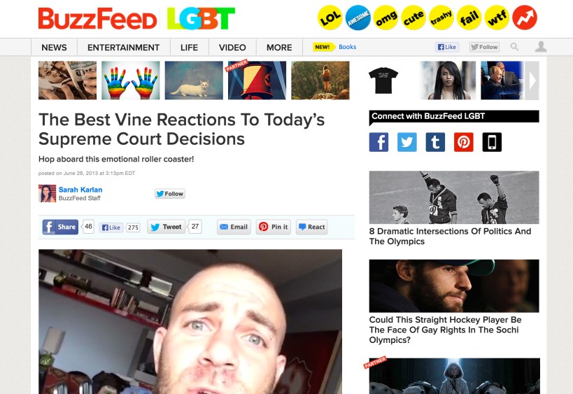 damiandazz buzzfeed Vines DOMA overturn